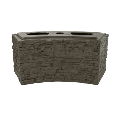 Small Curved Stacked Slate Wall Base