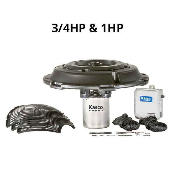 Kasco 3/4 to 1 HP J Series fountain kit including interchangeable nozzles
