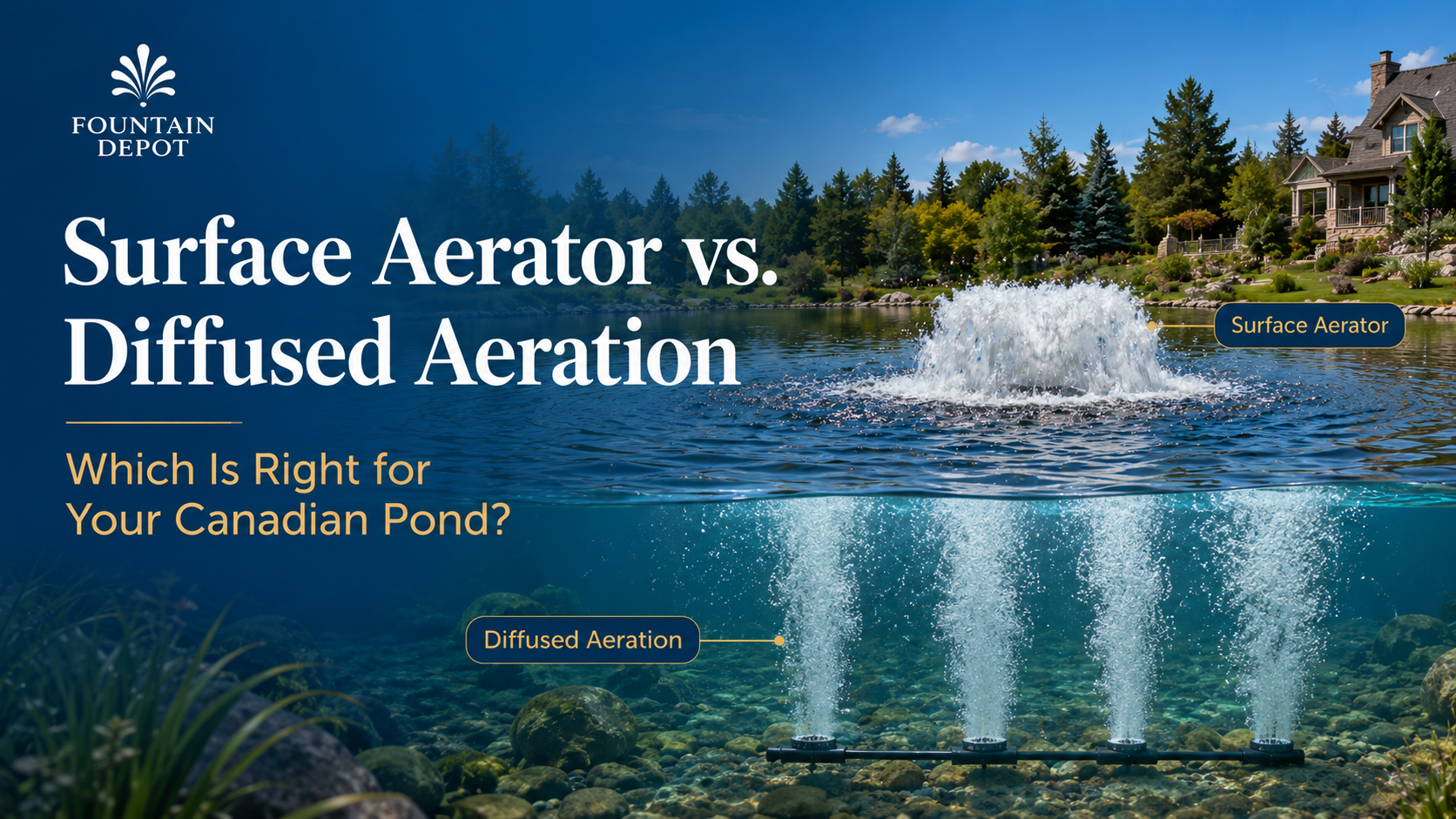 Surface Aerator vs. Diffused Aeration: Which Is Right for Your Canadian Pond?