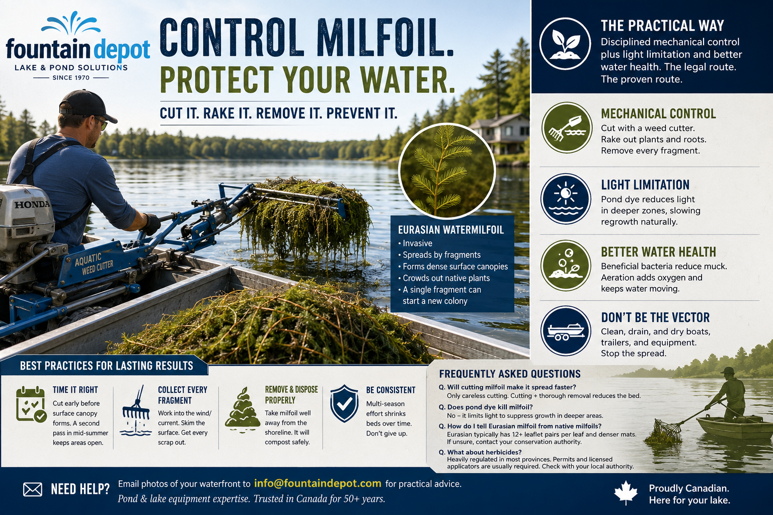 How to Control Eurasian Milfoil in Canadian Lakes and Ponds
