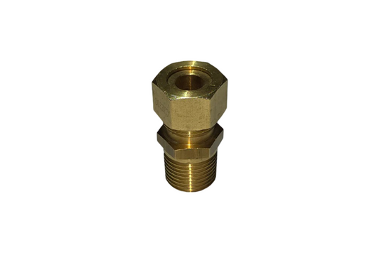 Brass fitting on a white background