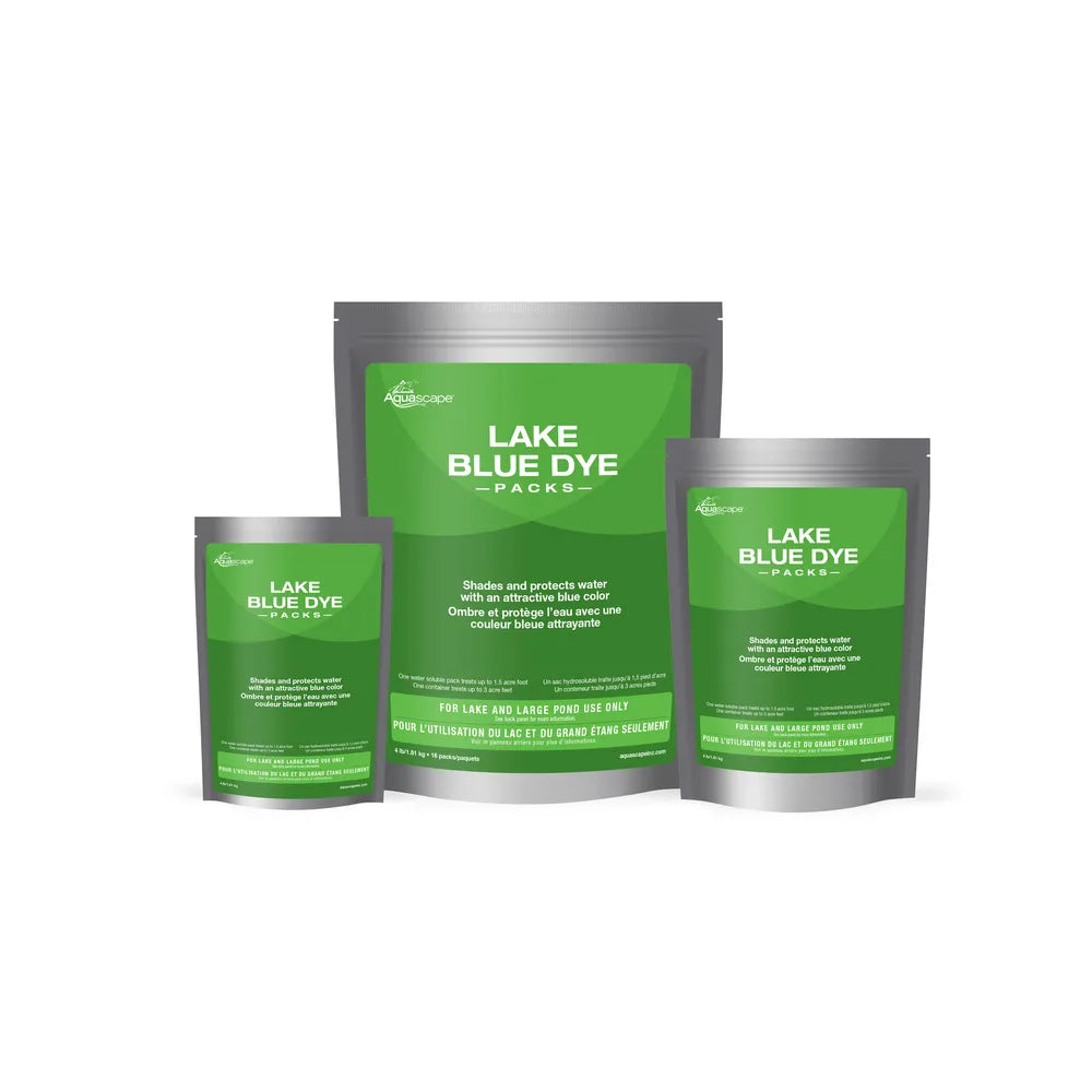 Aquascape Lake Blue Dye Packs family of sizes