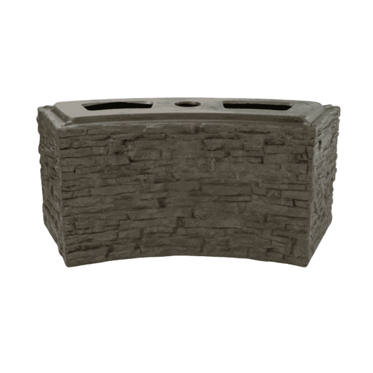 Small Curved Stacked Slate Wall Base