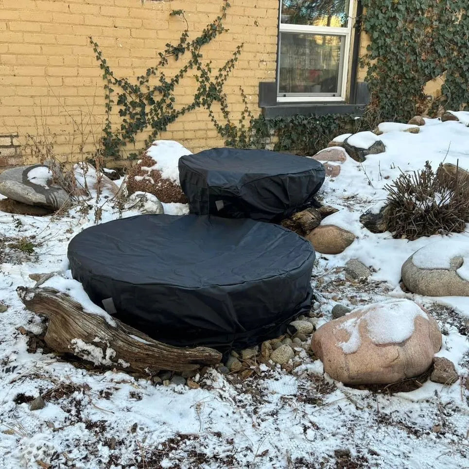 Aquascape fountain covers on Spillway Bowl and Basin