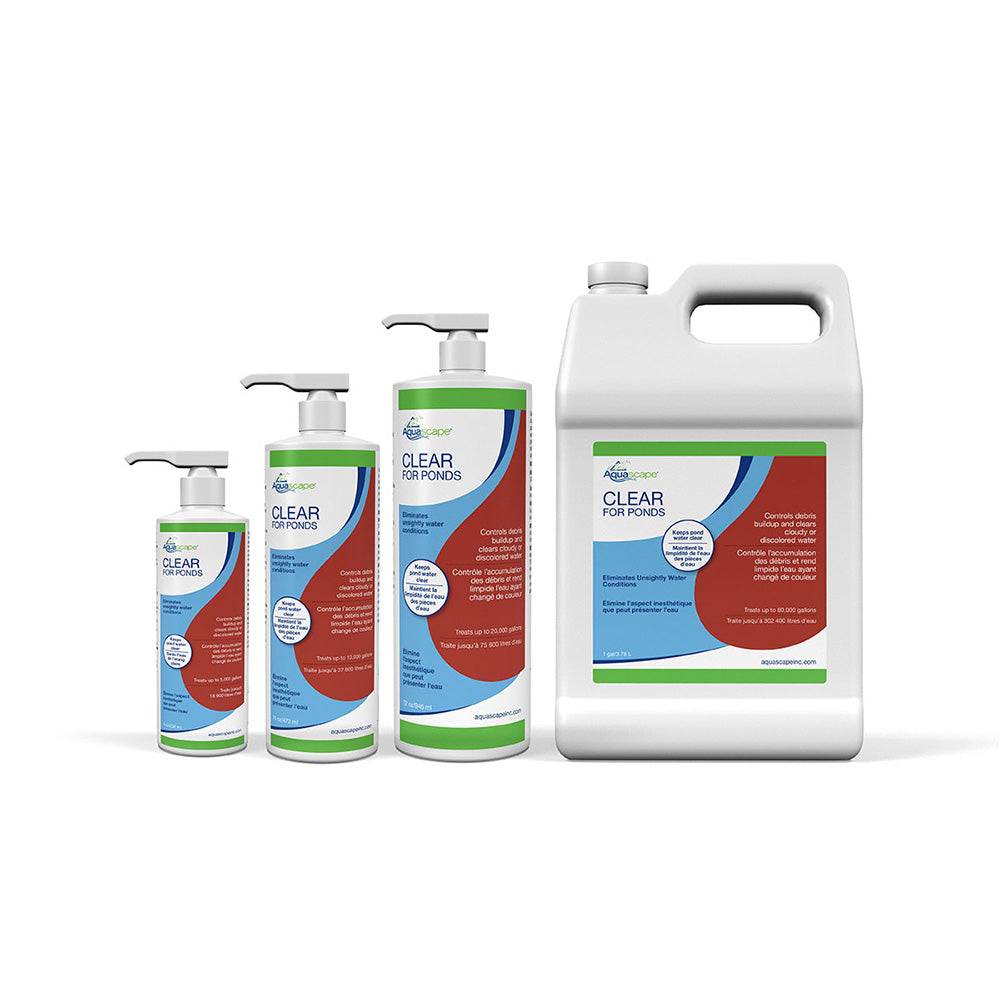 Aquascape Clear for Ponds water clarifier treatment family of sizes – Fountain Depot