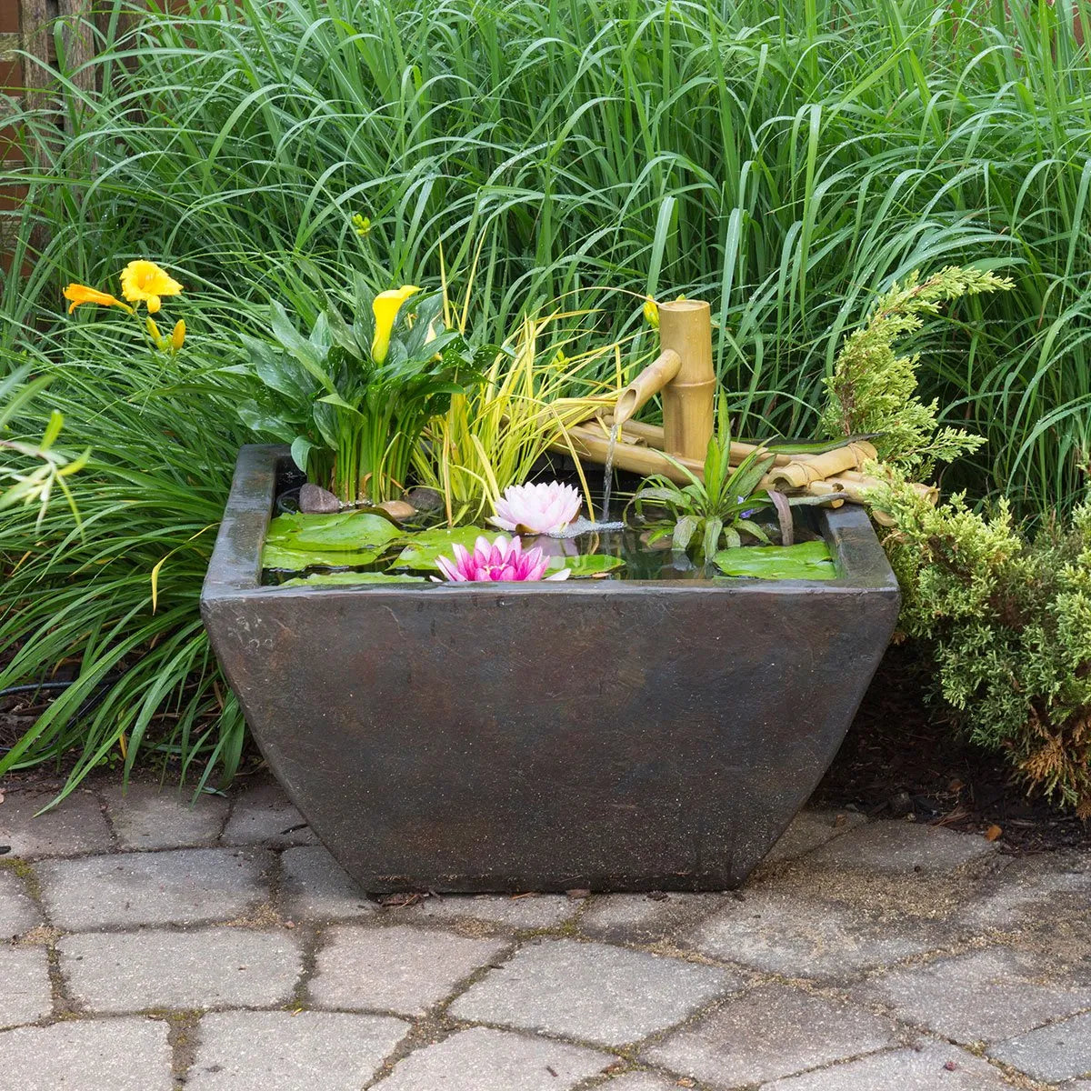 Aquascape square Fountain Bowls in Gray Slate finish