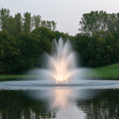 Large Kasco J Series fountain illuminated with Composite C11 LED lighting