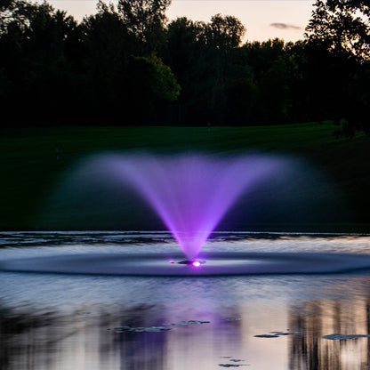 Kasco VFX fountain lit purple with RGB LED light kit